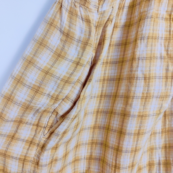 Old Navy Women's Yellow Plaid Cotton Dress - Size Large Tall Picnic Al Fresco - Picture 4 of 11